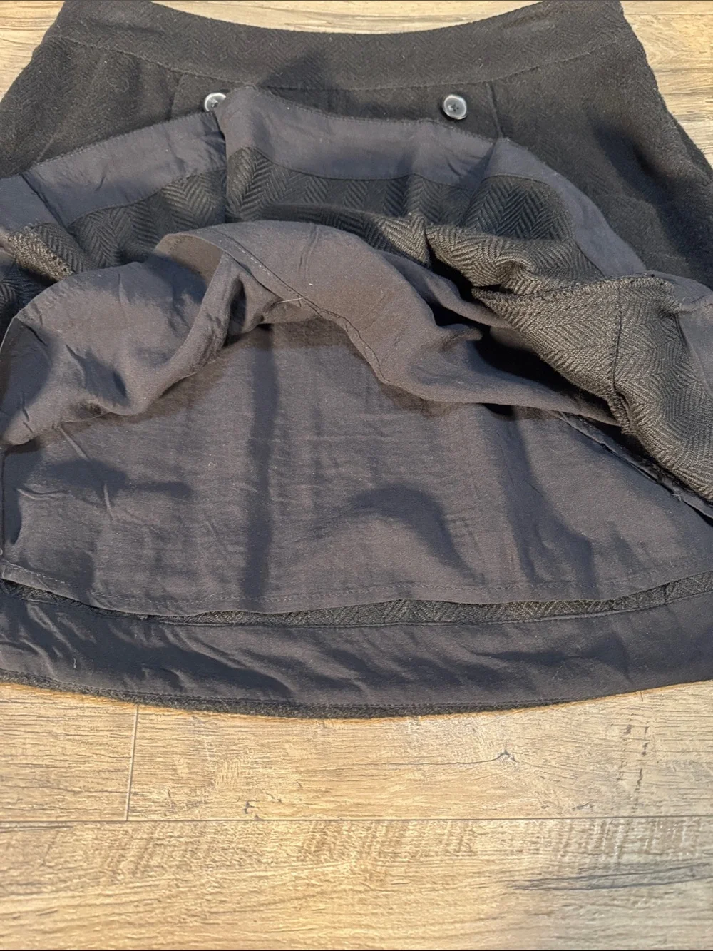 Free People Black Mini Skirt with Button Front Detailing - Size 6